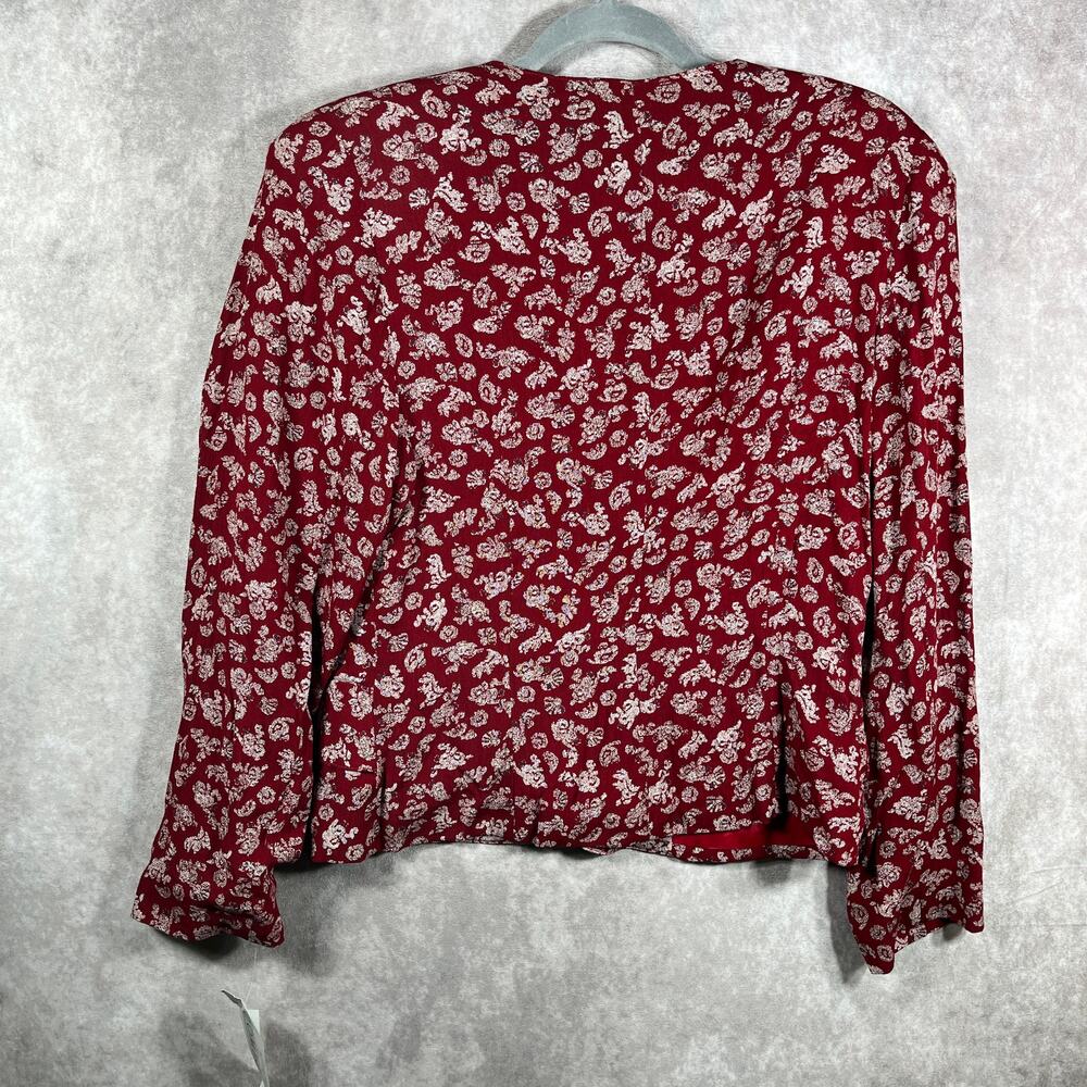 Marsha Brander Componix Tapestry Blazer Jacket Womens 12 Red Floral Jacquard NEW - Picture 5 of 9